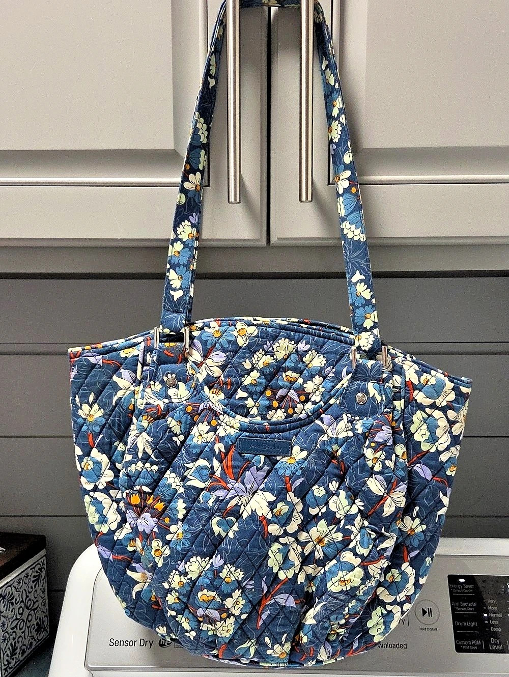 Vera Bradley Quilted Cotton Tote Bag; In Retired Floral Burst Pattern.